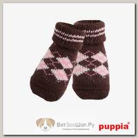 PUPPIA Носки для собак "Argyle", коричневые с ромбами