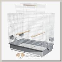 Клетка для средних птиц VOLTREGA (851), 71.5x41.5x54.5см, серо-белая