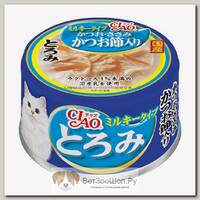 Корм влажный INABA CIAO TOROMI для кошек, Куриное филе с тунцом кацуо в сливочном бульоне