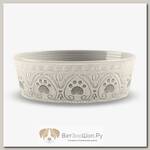 TARHONG Миска для животных "Medallion Paw", бежевая с лапками, 1890мл