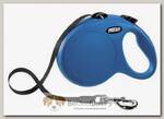 FLEXI New Classic L Tape 5 m Поводок-рулетка, лента, синяя, до 50кг