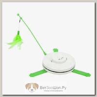 SkyRus Игрушка для кошек интерактивная 2 в 1 "Flying Mouse", зелёная