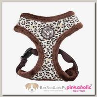 Шлейка для собак PINKAHOLIC "Leo Pug", утеплённая, коричневая