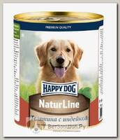 Консервы Happy Dog для взрослых собак телятина с индейкой