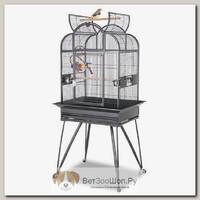Клетка для малых и средних птиц SkyRus "Brazil", тёмно-серая, 70x55x159см