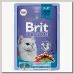 Влажный корм для стерилизованных кошек BRIT Premium Cat Sterilised перепёлка в желе