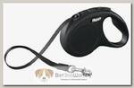 FLEXI New Classic M Tape 5 m Поводок-рулетка, лента, черный, до 25 кг
