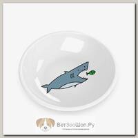 TARHONG Миска для животных "Shark", белая с рисунком, 180мл