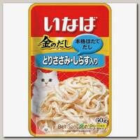 Влажный корм INABA Kinnodashi для кошек, куриное филе с мальками ширасу в желе