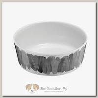 TARHONG Миска для животных "Water color brush stroke", бело-серая, 700 мл