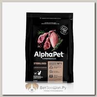 Сухой корм для взрослых стерилизованных кошек ALPHAPET Superpremium Adult Sterilised с ягненком и индейкой
