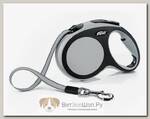FLEXI New Comfort L Tape 8 m Поводок-рулетка, лента, черный/серый, до 50 кг