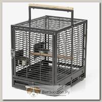 Клетка для птиц транспортировочная MONTANA Cages "Evo Cage Travel Platinum", темно-серая