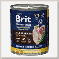Влажный корм для взрослых собак всех пород BRIT Premium by Nature Adult с бараниной и рубцом