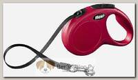 FLEXI New Classic M Tape 5 m Поводок-рулетка, лента, красная, до 25 кг