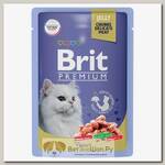 Влажный корм для кошек BRIT Premium форель в желе для взрослых кошек