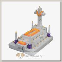 Декорация для аквариума AQUA DELLA Dia de los muertos "Надгробие со свечами" светящаяся