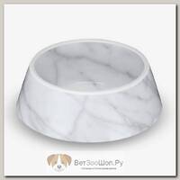 TARHONG Миска для животных "Carrara Marble", белый мрамор