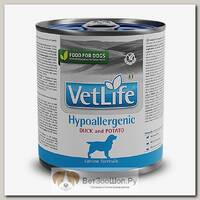 Влажный диетический корм для собак Farmina Vet Life Hypoallergenic Duck & Potato утка с картофелем