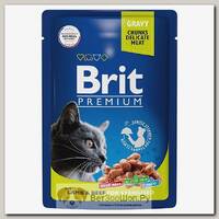 Влажный корм для кошек BRIT с ягеннком и говядиной в соусе