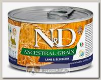 Влажный корм для мелких собак Farmina N&D Ancestral Grain Adult ягненок/черника