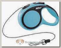 FLEXI New Comfort XS Cord 3 m Поводок-рулетка, трос, черный/синий, до 8 кг