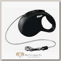 FLEXI New Classic XS Cord 3 m Поводок-рулетка, трос, черный, до 8 кг