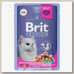 Влажный корм для стерилизованных кошек BRIT Premium Cat Sterilised индейка с сыром в желе