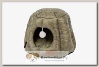 Лежак-домик для кошек SCRUFFS "Knightsbridge Cat Igloo" экокожа оливковый
